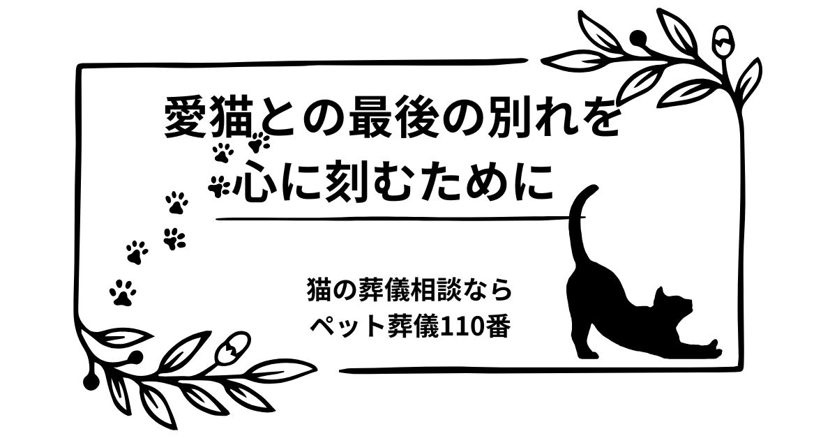 愛猫との最後の別れを心に刻むために｜猫の葬儀相談ならペット葬儀110番