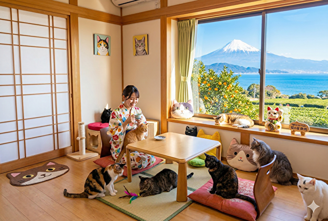 「猫と泊まれる宿」との違いに注意